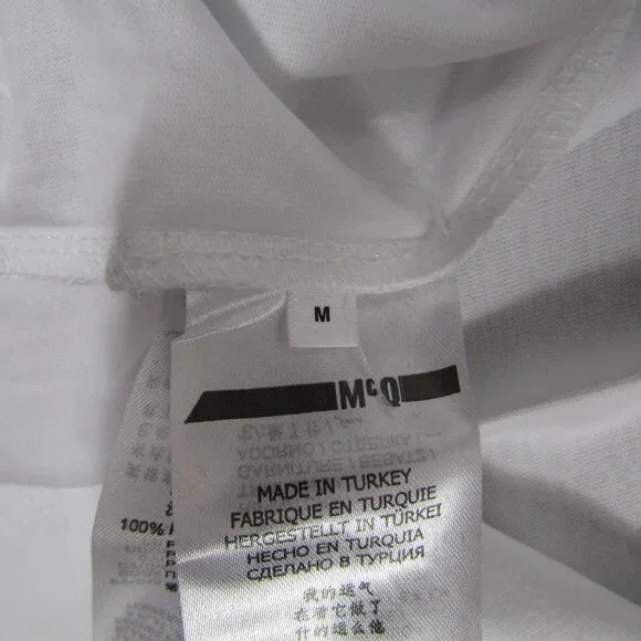 MCQ McQueen Medium White Graphic Short Sleeve Tee T Shirt - Picture 4 of 7